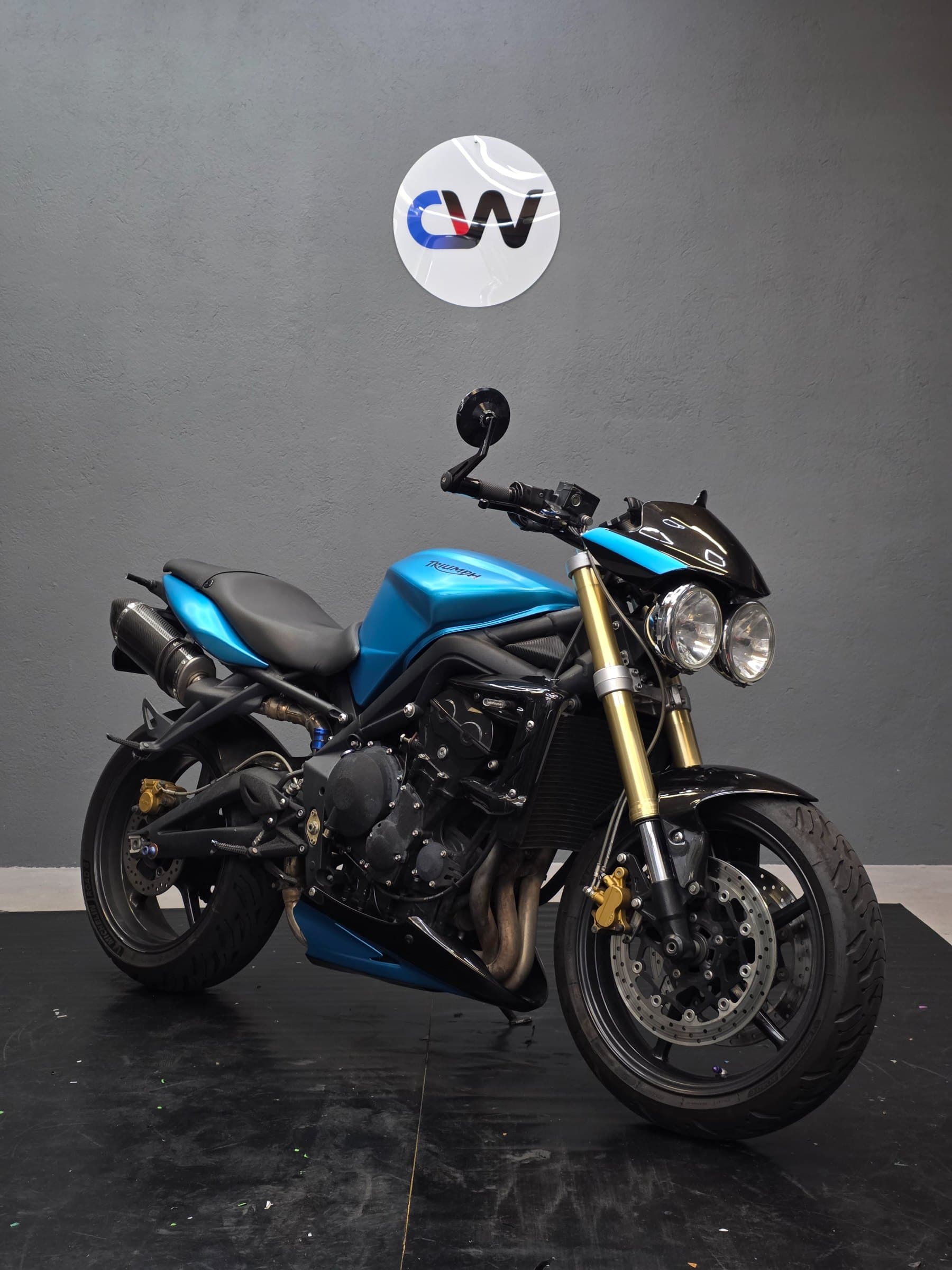 Street triple - bleu océan, covering moto par CreaWrap à Genève